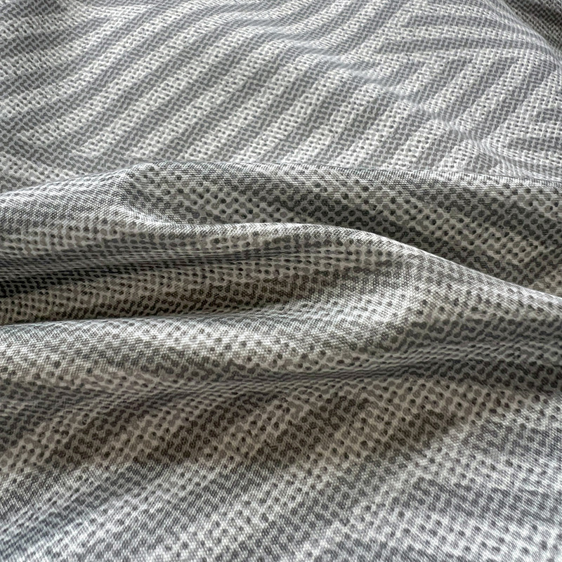 4PC Grey Geometric Bedding Set - Linen Duvet Cover recension och pris