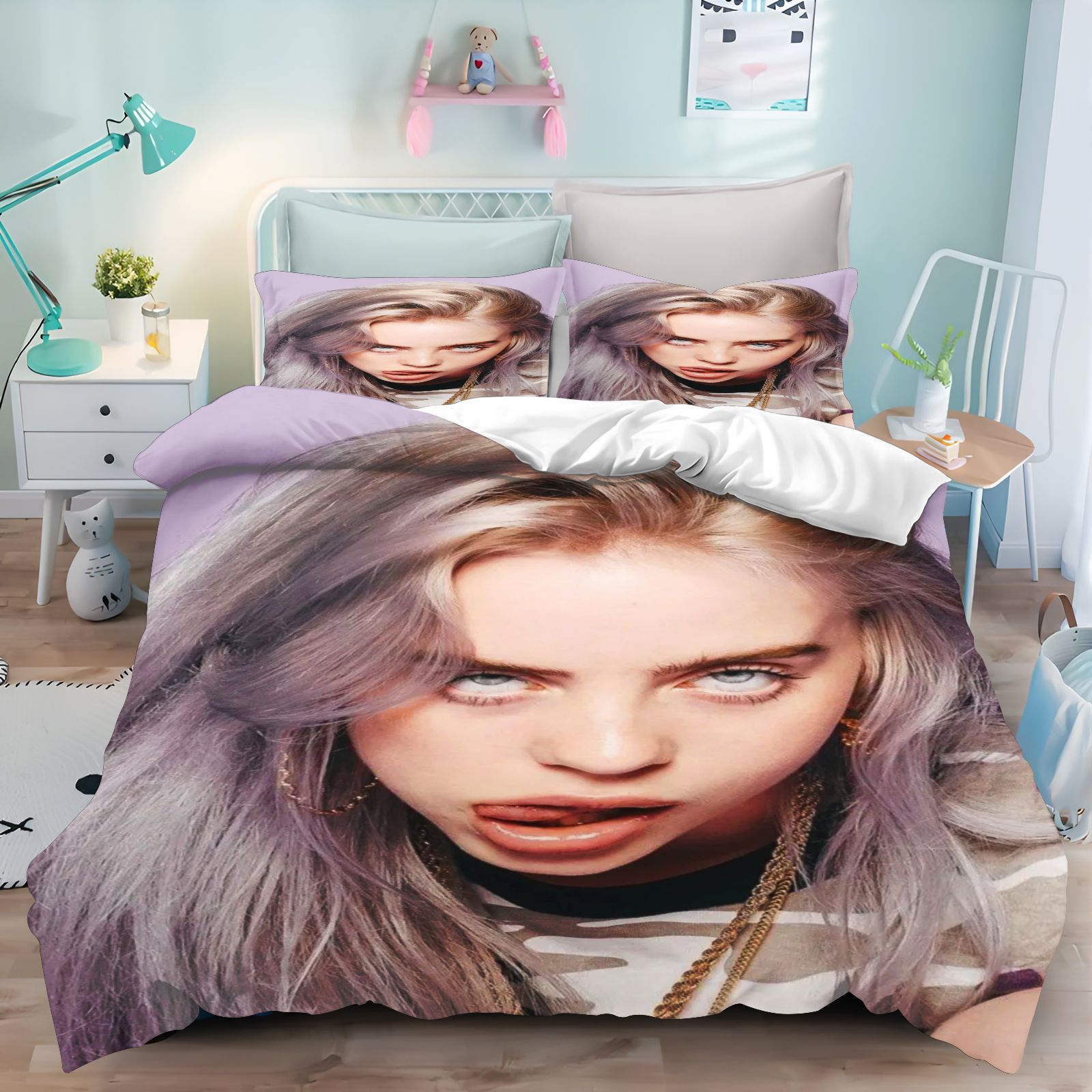 Billie Eilish Bedding Set 3D P - Linen Duvet Cover recension och pris