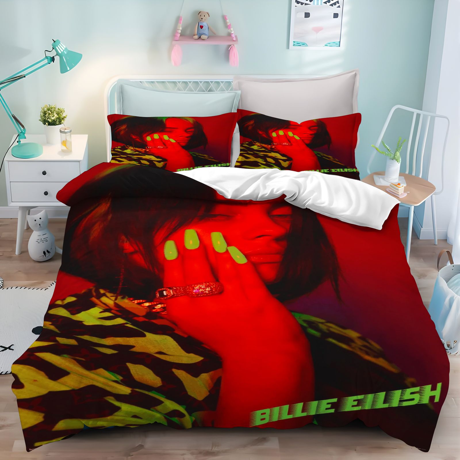 Billie Eilish Bedding Set 3D P - Linen Duvet Cover recension och pris