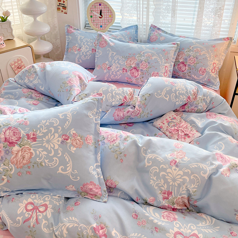 4pc Pastoral Bedding Set Soft  - Linen Duvet Cover recension och pris